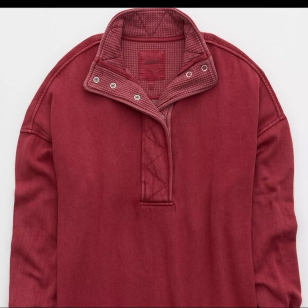 Aerie Getaway Quarter Snap Sweatshirt